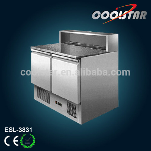 europe type Stainless steel refrigerated counter Saladette Static cooling