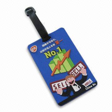 PVC Luggage Tag with Template, Measures 10.5 x 6.3cm, Customized Logos are Accepted