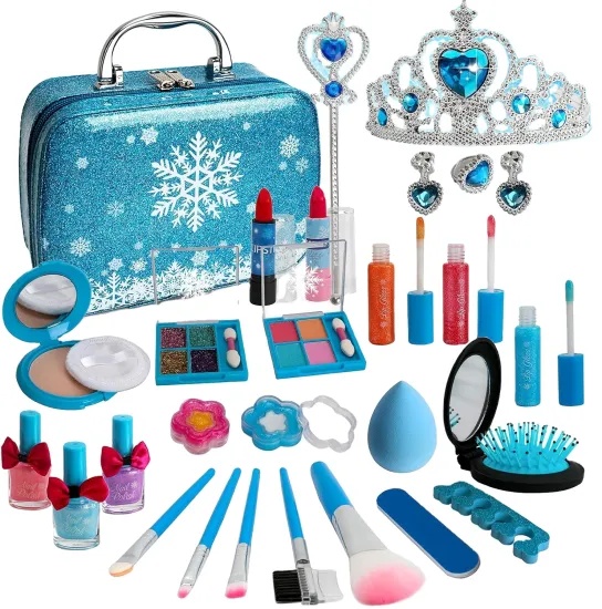 Washable Kids Makeup Kit for Girls - Dress-Up Cosmetics Toy Set