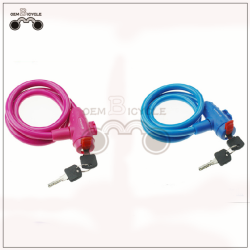 Plastic covered steel wire bicycle cable lock folding