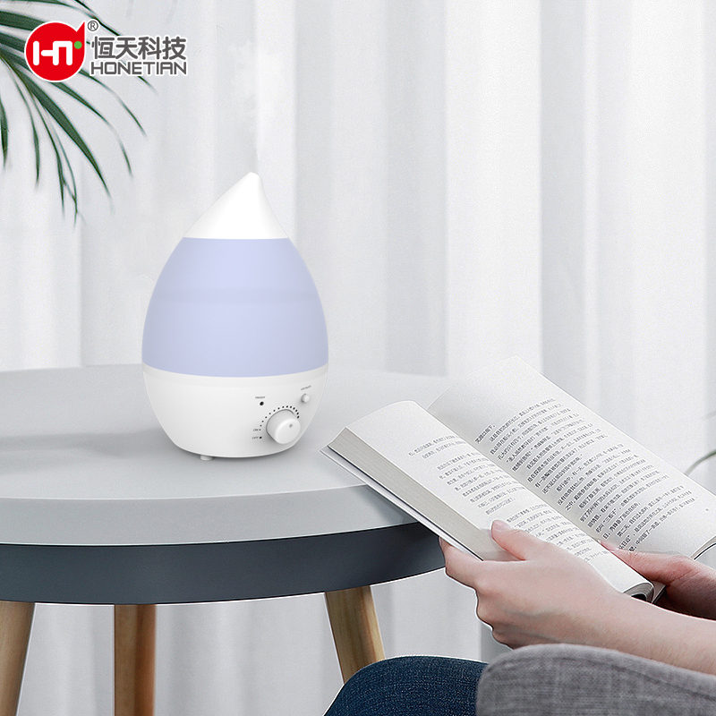 HONETIAN 7 colors night light knob control large mist output 1.3L capacity custom colors indoor ultrasonic cool mist humidifier