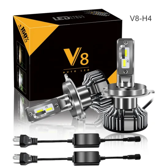 V8 HB2 H4 9003 LED Bulb - Hi Lo Fanless, 6500K Xenon White, 300% Night Visibility Kit (Pack of 2)