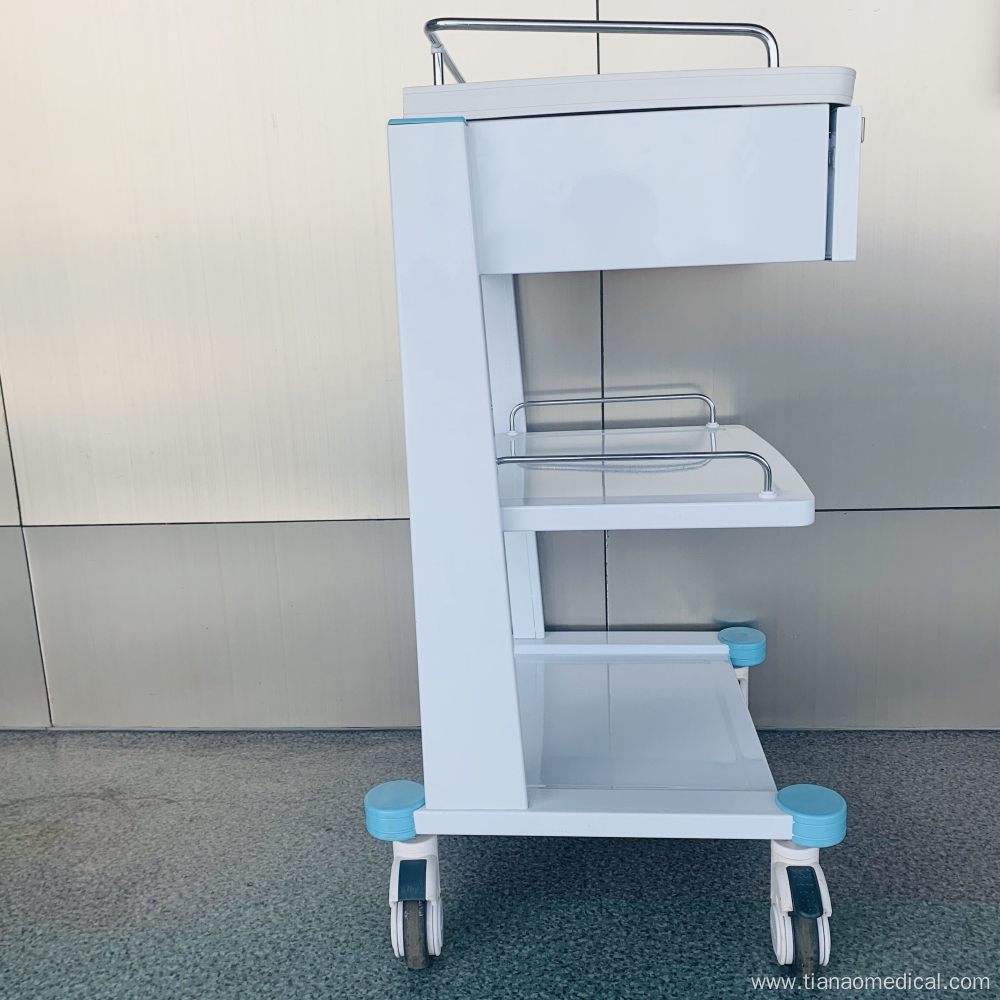 Hospital Steel Physiochemical Board Top Instrument Trolley