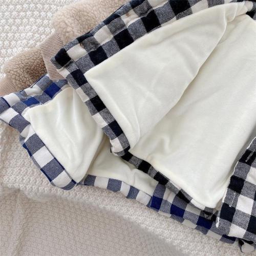 Lämmer-Woll-Plaid-Boy-Top