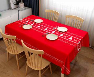 New Year Christmas 3D greeting pvc tablecloth