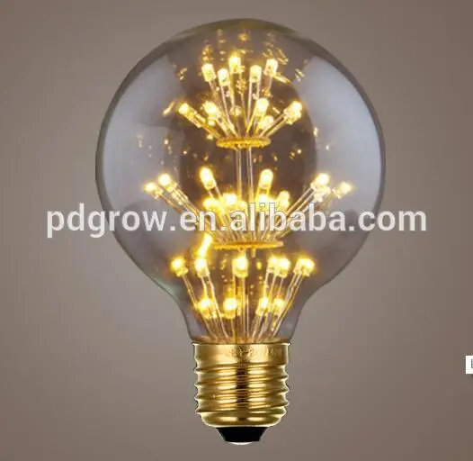 Home decoration light RGB G80 Starry LED bulb 150 lumen equivalent 30 watt filament bulb