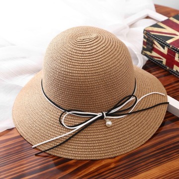 Versatile Fashion Women's Sunshade Straw Hat - Summer New Bow Beach Sun Hat