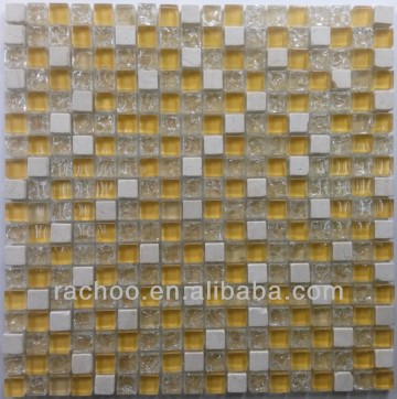 Rachoo crackle glass mosaics mix stone kitchen mosaics