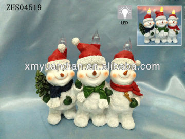 snowmen with candle design LED light decoration