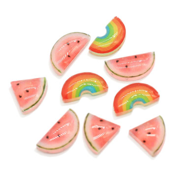 Mini Pink Wassermelonenharz Schmuck Mini Rainbow Cabochon für Mode Nail Art Slime Accessoire