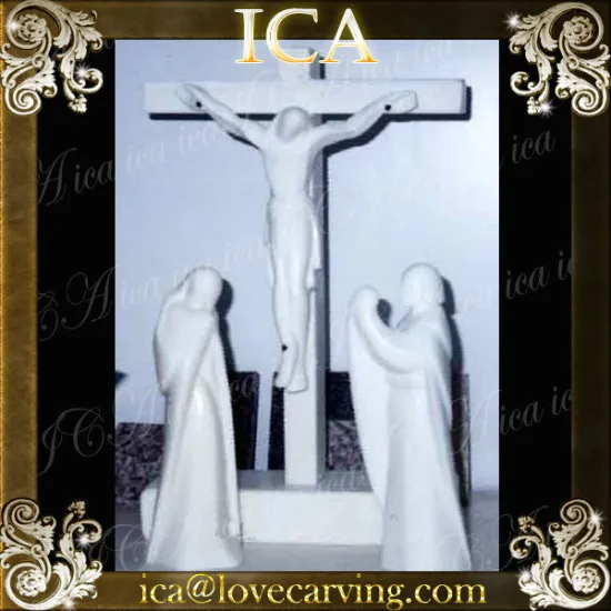 White natural marble abstract religious sculptures