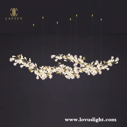 Modern light luxury osmanthus-shaped chandelier decorative ceiling chandelier hotel villa shopping mall multi-purpose