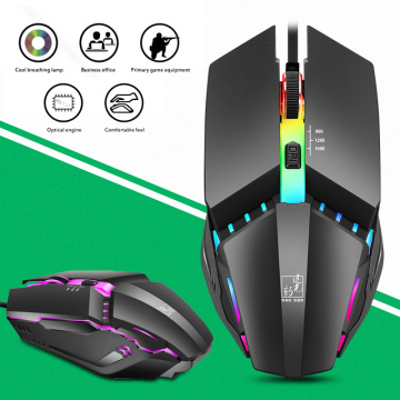 Professional Mouse K3 USB Wired 7 Color Lighting 1600DPI Adjustable Gaming Mouse Mice For Computer For LOL For Laptop PC Mouse