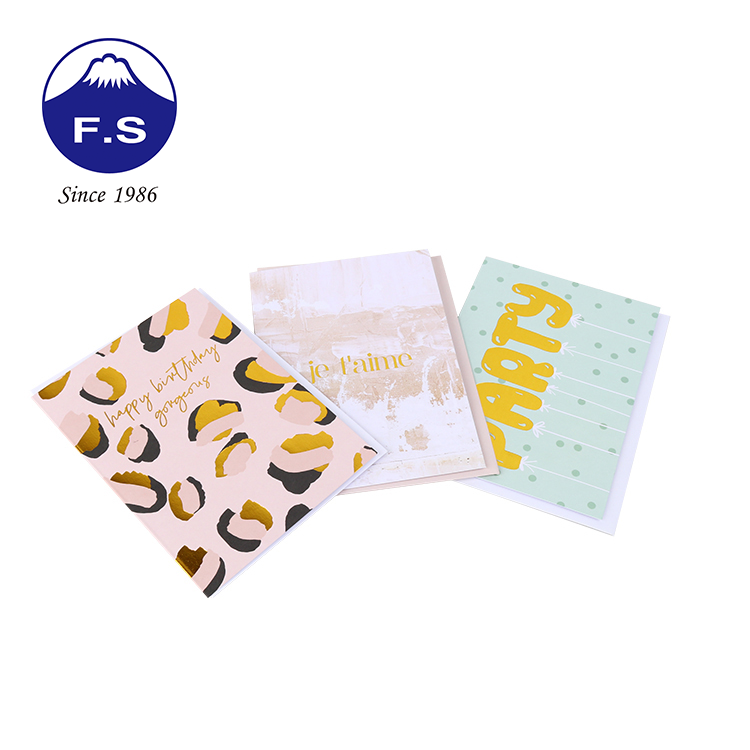 Design Logo Foil Art Paper Postcards Wtih Envelope