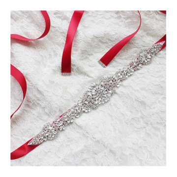 Shiny Rhinestone Waistband: A Luxurious Clear Crystal Rhinestone Sash for Wedding Belts