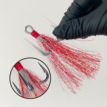 Forti ganci di carbonio per la pesca del mare - 6066-4X Tinsel Tinsel Tinsel lampeggiatore