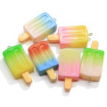 Hot Sale 100 Stück Harz 3D Sommer Sweet Popsicle Charms Perlen Künstliche Nahrung Miniatur Craft Halskette Anhänger Ornament