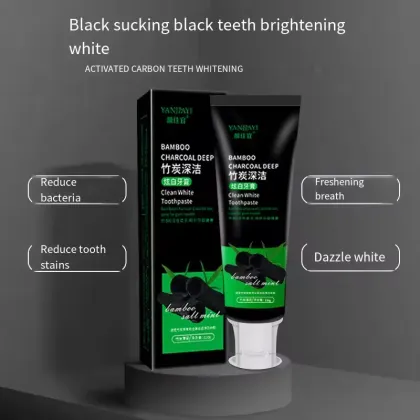 Natural bamboo charcoal toothpaste whitens teeth