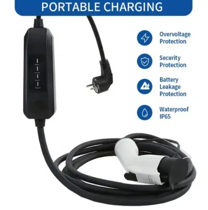 Portable Wallbox Type 1 2 with 5m Cable - 16A/32A Home Electric Car Charger
