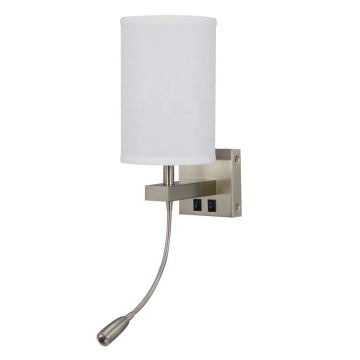 Modern Home Hotel Guestroom Brushed Nickel Wall Sconce