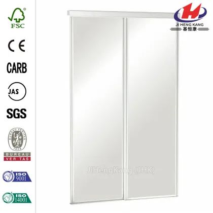 Trim Line Beveled Mirror Bright Clear Sliding Door