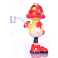 Tuyau en verre d'argile en polymère coloré, pétrissant à la main 3D Migne Mushroom Man Bong, brillance dans le narguilé en verre sombre et borosilicate