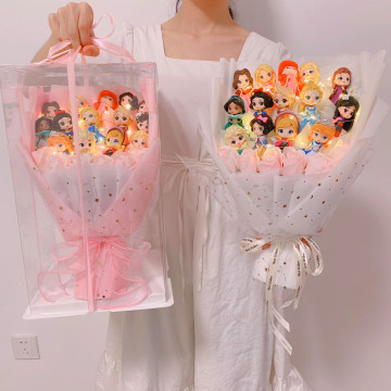 LED Lighted PVC Pink Princess Soap Flower Bouquet Gift Box: A Luxurious Valentine's Day, Christmas, and Birthday Present for Your Partner or Wife