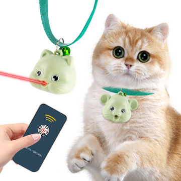 LED Light Remote Control Interactive Laser Cat Collar Toy with Bell