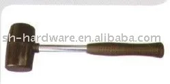 Rubber mallet with wooden handle