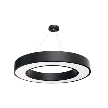Modern Black Ceiling Lamp 600mm LED Round Pendant Light for Shopping Mall Decoration
