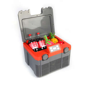 Portable Dual Core Cooler Box: AC/DC 12/24V Mini Car Fridge for Camping, 22L Capacity