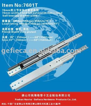 76mm heavy duty ball bearing full extension slide