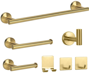 Set di hardware per bagno in acciaio inossidabile - set di montaggio a parete da 7 pezzi Sus 304 addensato in acciaio inossidabile