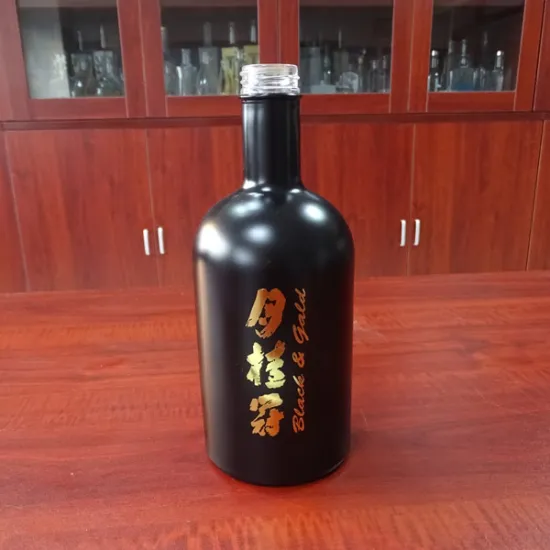 Aluminum screw cap alcoholic cheap price decorative 750ml black glass wine bottles wholesale
