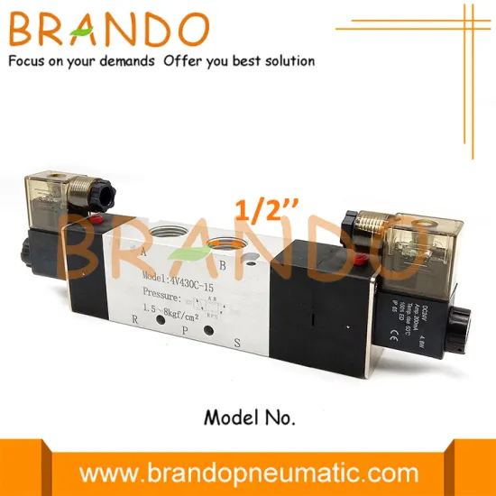 1/2'' 4V430-15 5/3 Way Pneumatic Air Control Valve