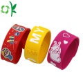 Cute Silicone Slap Bracelet Layer Wristband with Tag