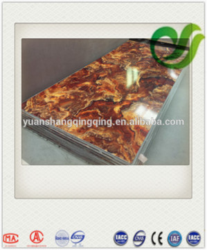 Meeting room design decorative wood plastic material Marble wall board pvc covering