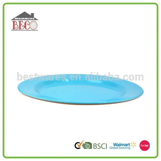 Functional unbreakable cute durable blue melamine dish kids