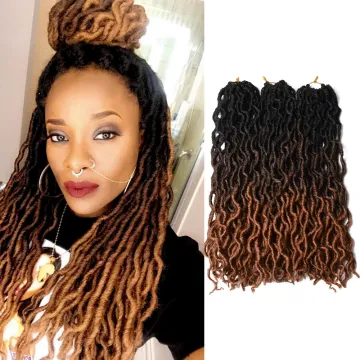 Ombre Gypsy Locs Crochet Braids 18 Inch Curly Faux LockCrochet Hair Goddess Locs Braiding Women Hair