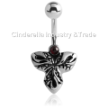 Kirurgisk stålkål Katana Belly Rings Jeweled-Clover