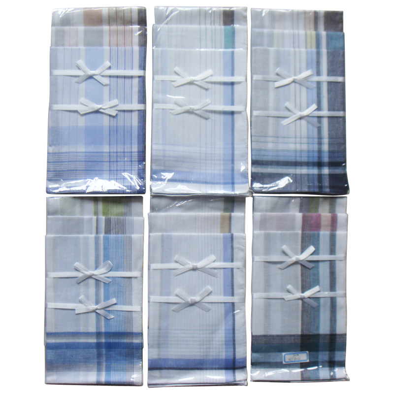 100% Cotton Mens White Brocade Handkerchief