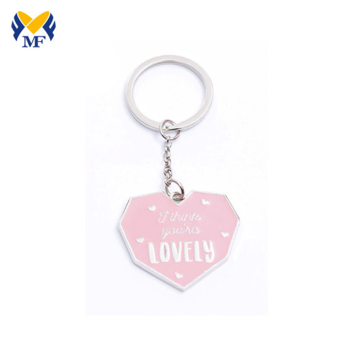 Custom Heart Shapes Die Cast Enamel Metal Keychain