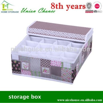 2015 wholesale 24 pocket patchwork fabric covered storage box for home designs