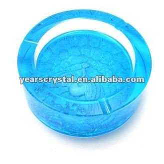 liuli glazecolor crystal ashtray smoking with engraved logo color (R-1003