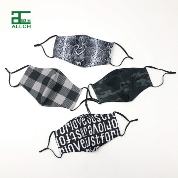 ALLCH 2023 Camouflage Print Python Check 3 Ply Polyester Soft Fabric Face Mask