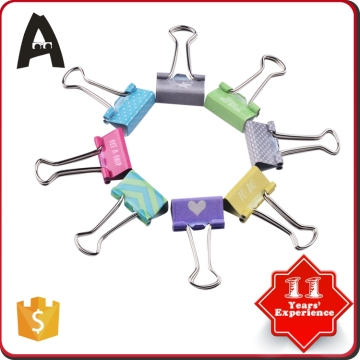19mm Promotional custom OEM printing metal silver handle binder clips different kinds paper clips