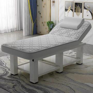 Portable Modern Adjustable Wood Frame Folding Beauty Salon Massage Bed with Storage Cabinet