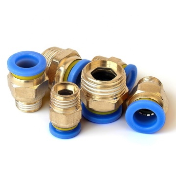 Pneumatic PU Air Tube Fittings Connector 8mm PC Straight Air Fittings NPT BSPT Male Thread