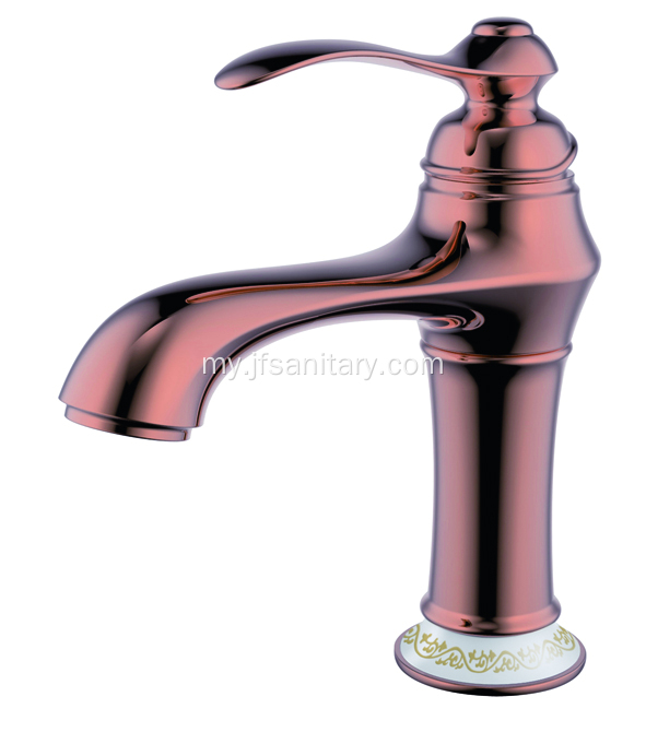 Single-Lever Basin Faucet Washbasin ကြေးဝါ Rose Gold ကိုနှိပ်ပါ။