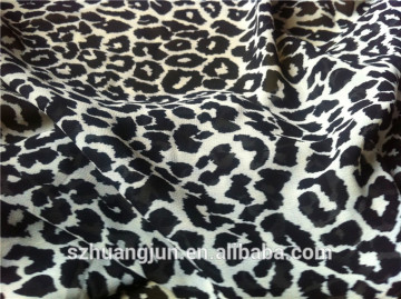 100%poly black/white leopard printed fabric